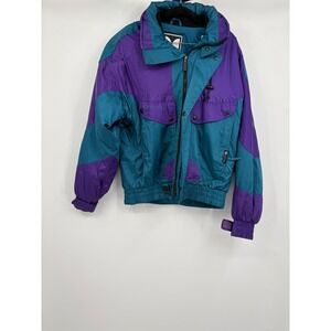 Vintage Couloir Ski Jacket Teal Colorblock Entrant Supersoft women's 40/12